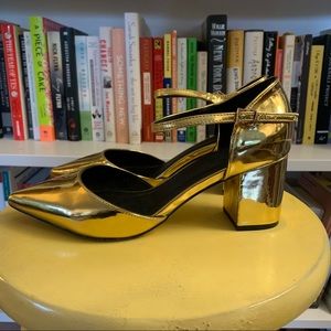 ASOS Wide Fit Gold D’orsay Pump
